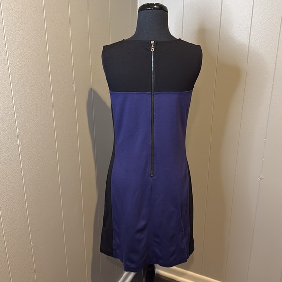 DKNY Women’s 2 Midi Dress V Neck Colorblock Back Zipper Sleeveless - Picture 4 of 6